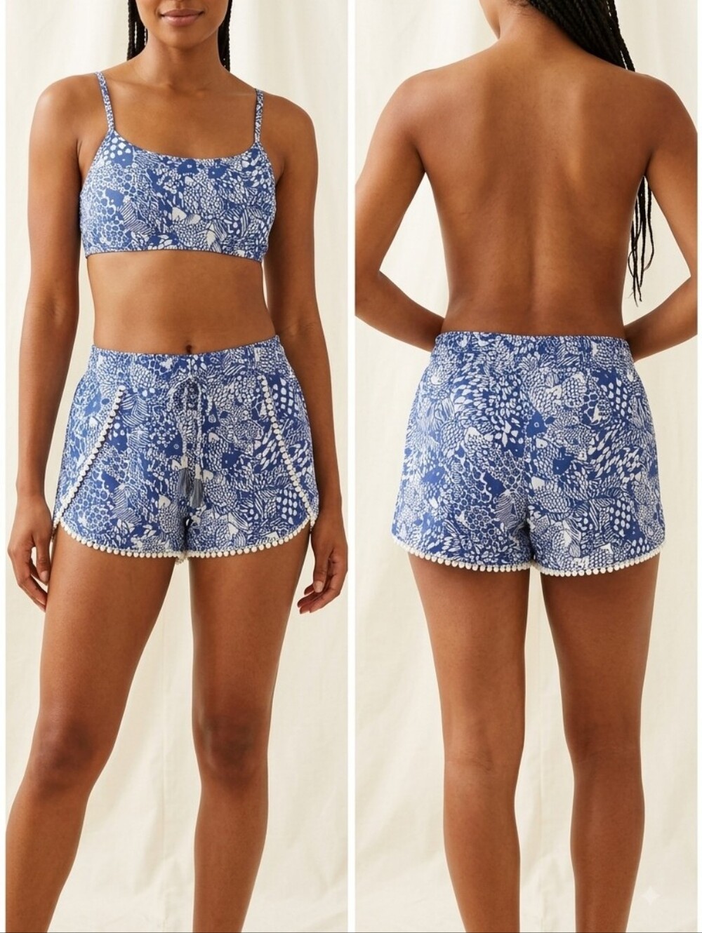Lilly pulitzerBlue Floral Lounge Bralette & Short Size SP